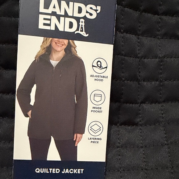 Lands' End Jackets & Blazers - Lands' End Women's Quilted Puffer Jacket Black L NWT